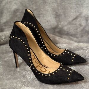Sam Edelman Suede Studded black heels (Size:9 1/2)